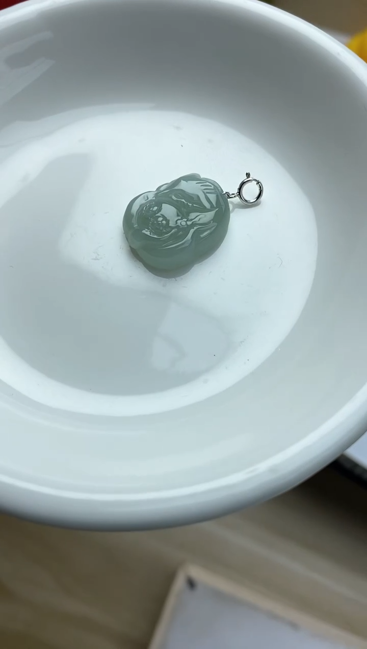 颈饰银S925镶嵌翡翠20天然缅甸翡翠A货