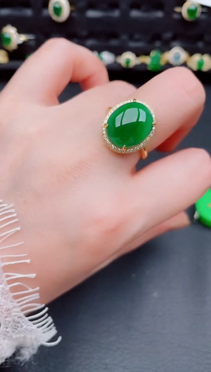 【闪购商品】翡翠戒指银S925镶嵌天然a货翡翠249