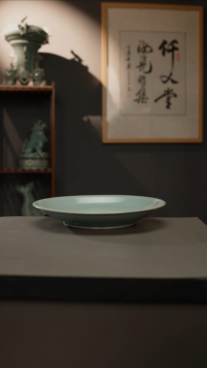 【闪购商品】杯仿古釉原矿 汝窑盘