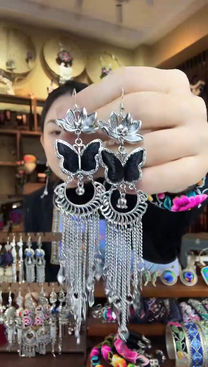 刺绣非遗刺绣民族风耳环