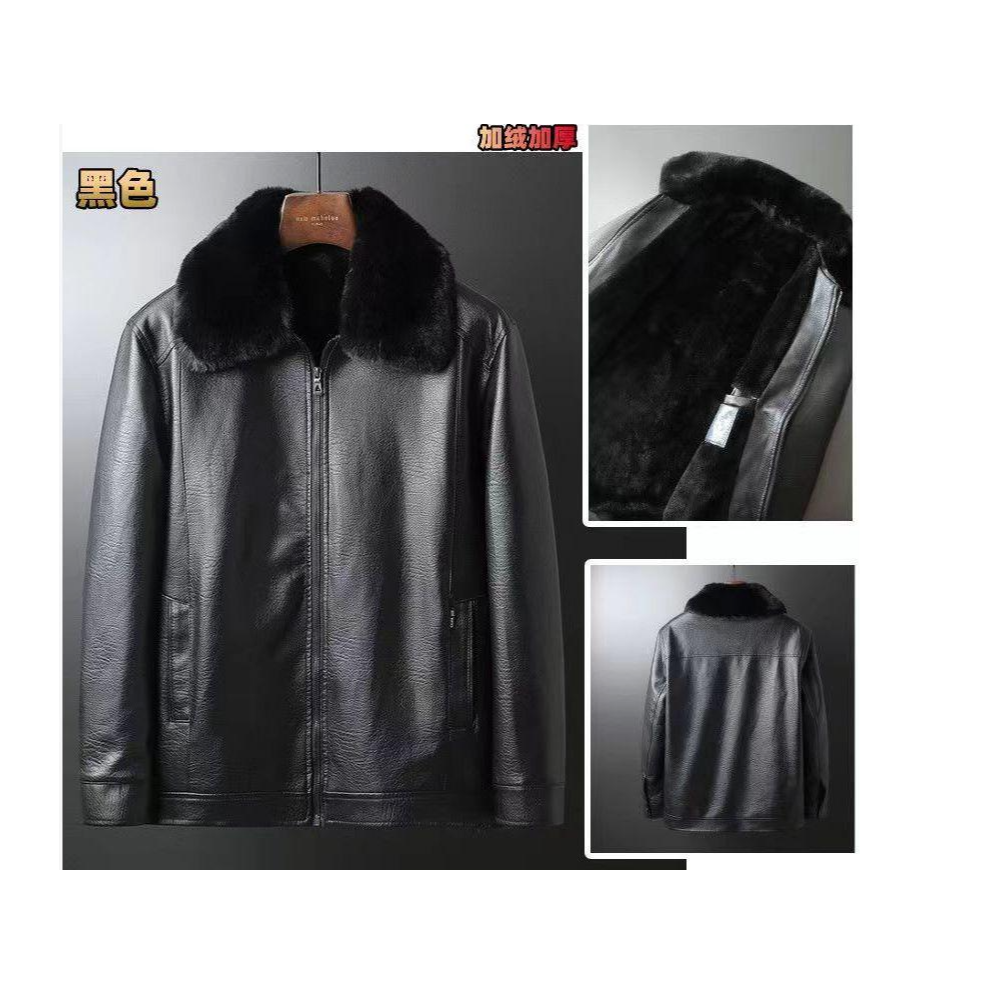 A39冬季宽松型拉链春秋男士休闲皮衣春秋商务男士227