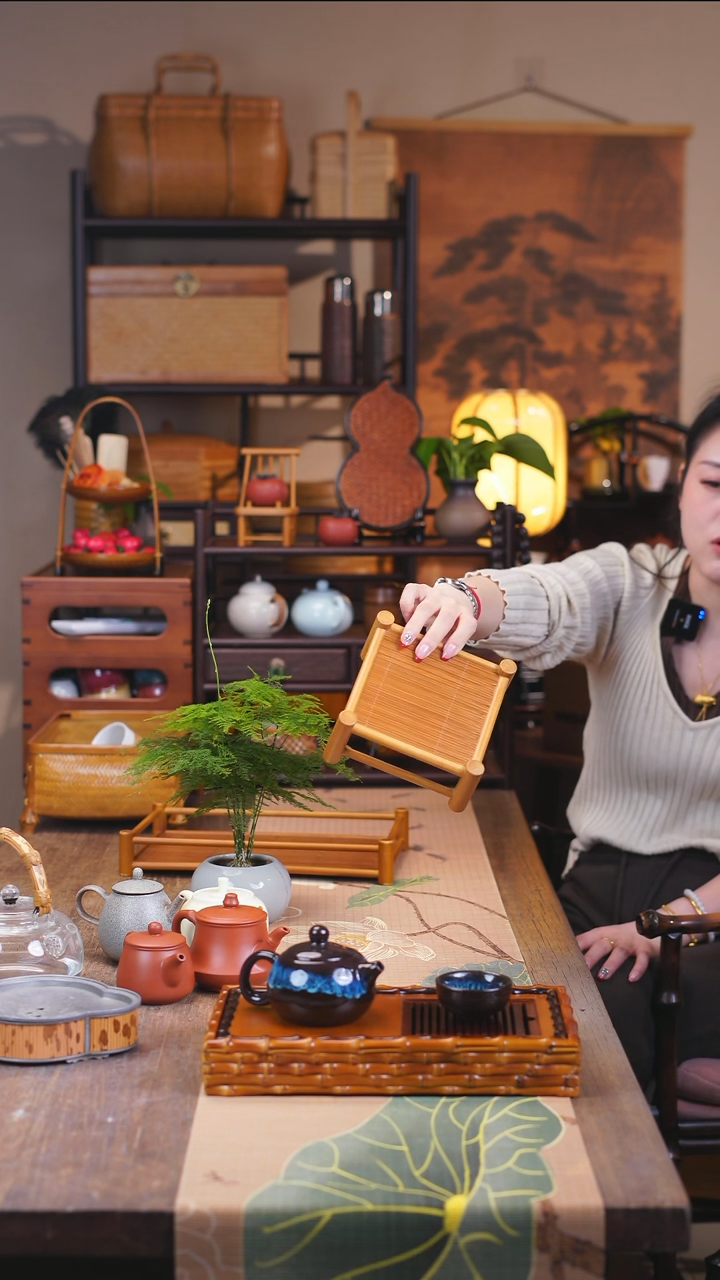 禅意小壶架楠竹竹丝