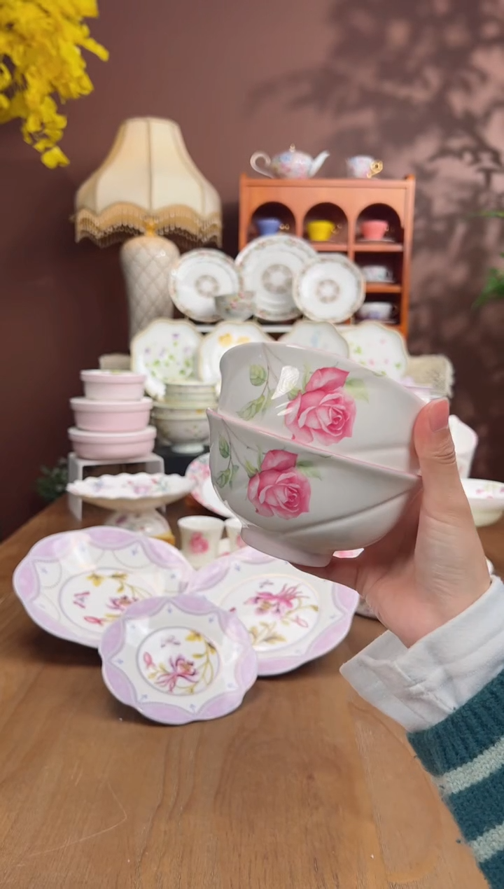 【闪购商品】瓦当玫瑰4.75英寸米饭碗2个