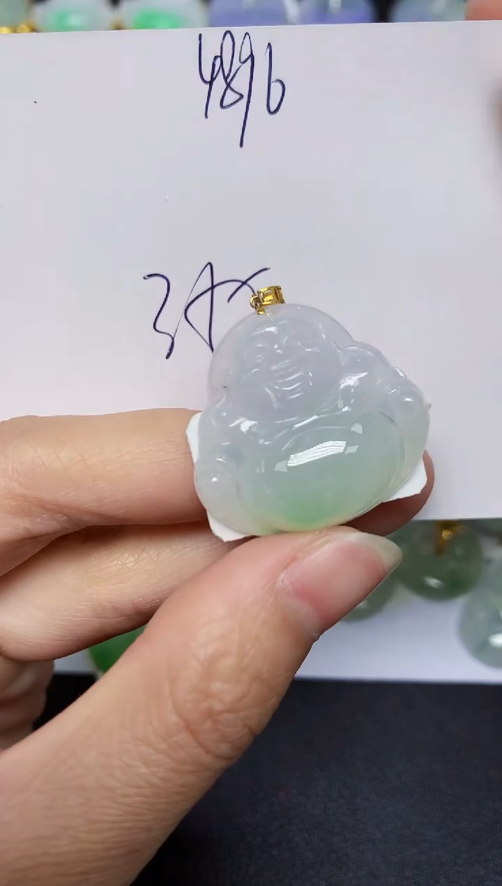 【闪购商品】翡翠18K金镶嵌颈饰天然翡翠A货