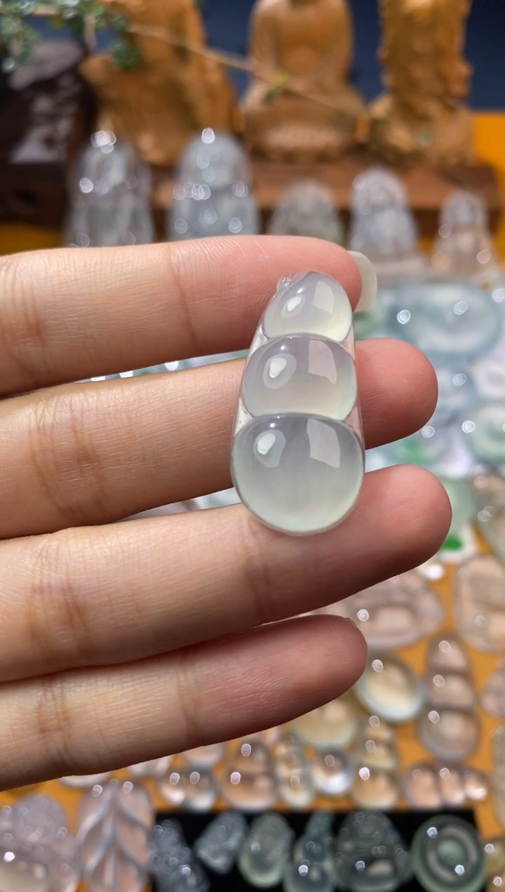 【闪购商品】定制翡翠未镶嵌福豆32.7*15.3*5.9