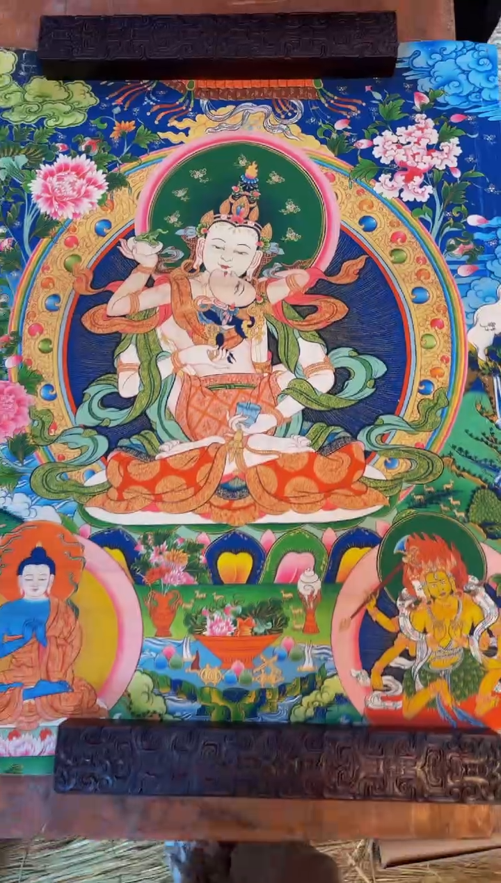 装裱画精品手绘唐卡链接--A118金刚萨埵