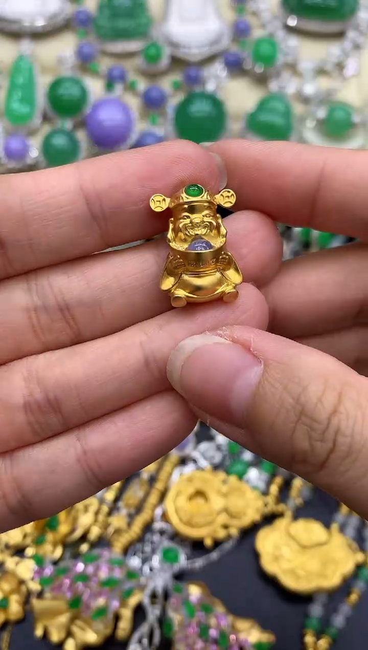 翡翠18K金镶嵌颈饰306-中国好珍宝