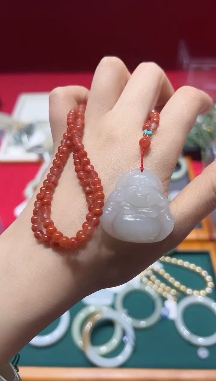 【闪购商品】和田玉颈饰银S925镶嵌v0009