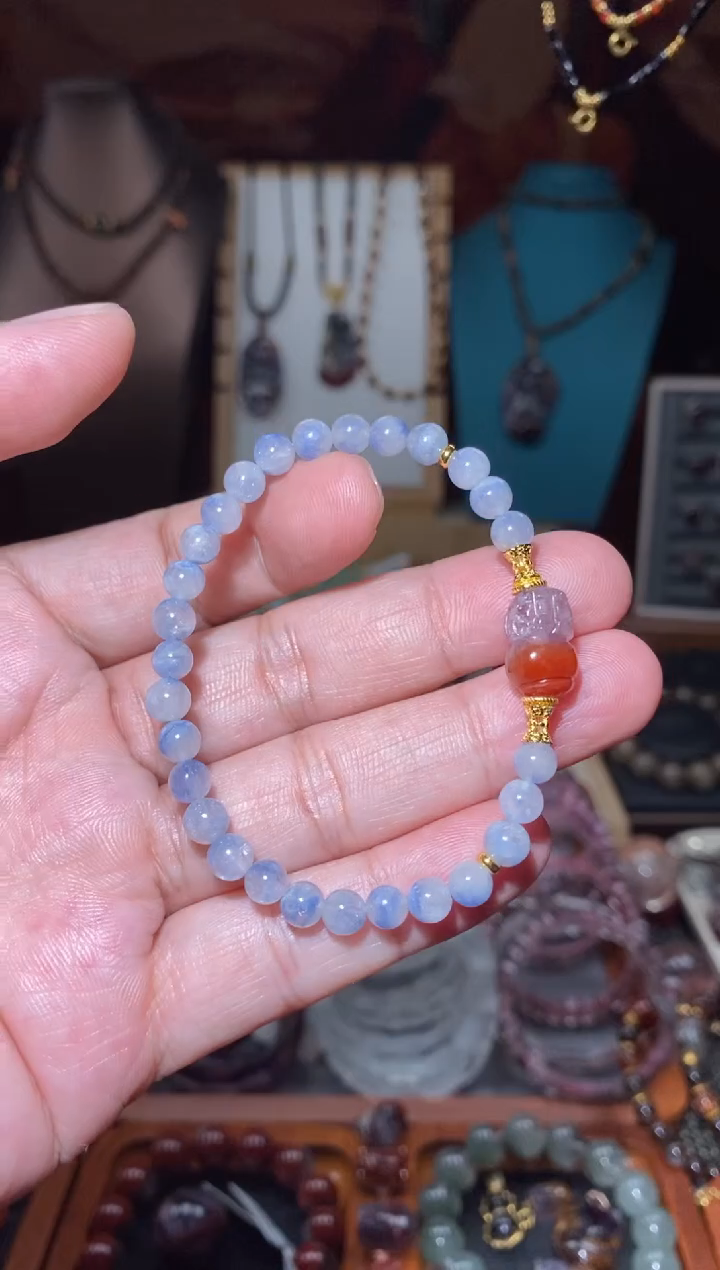 【闪购商品】水晶蓝线石红极光未镶嵌多样性