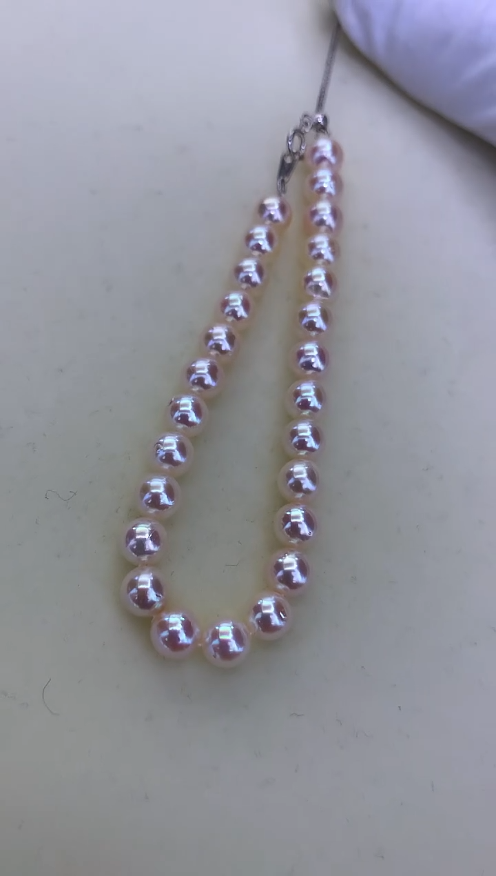 银S925镶嵌DA海水珍珠 GD231 6-7 akoya手链