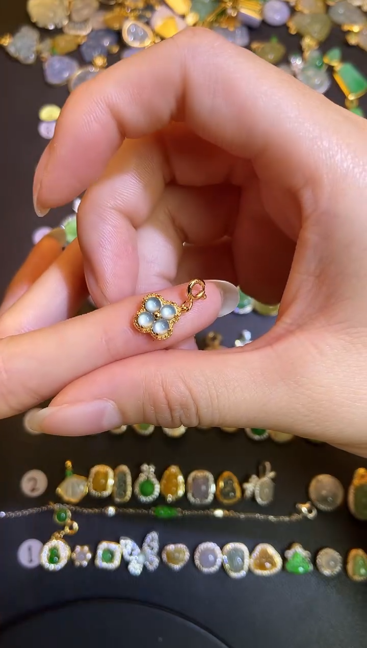 吊坠(不含链)银S925镶嵌翡翠1