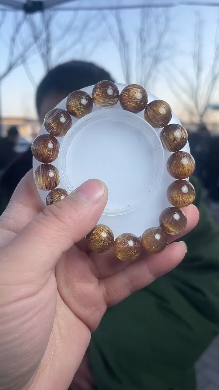 【闪购商品】发晶手链未镶嵌天然铜条发手串多样性发一13mm
