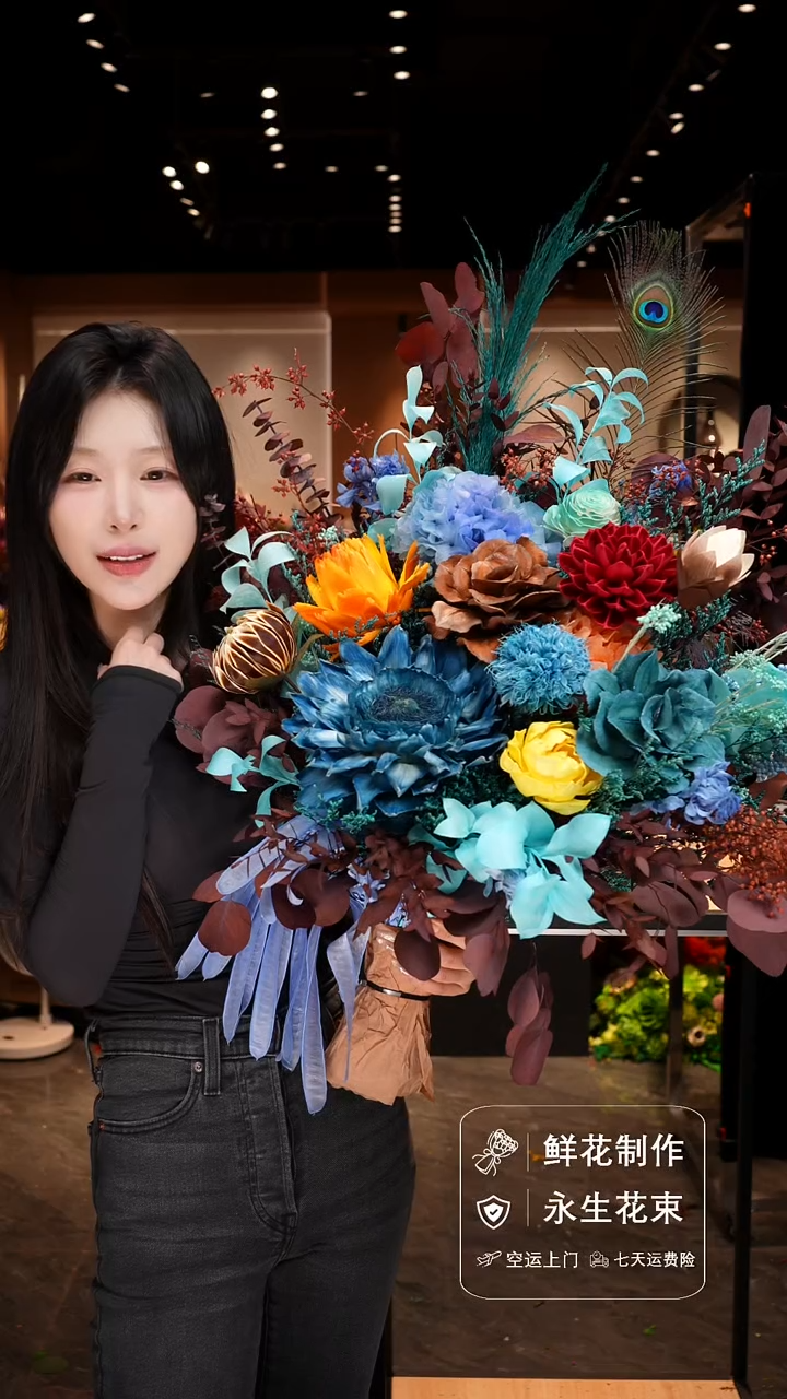 手工艺品琉璃手工花器花束空运包邮送货上门-以图片为准 