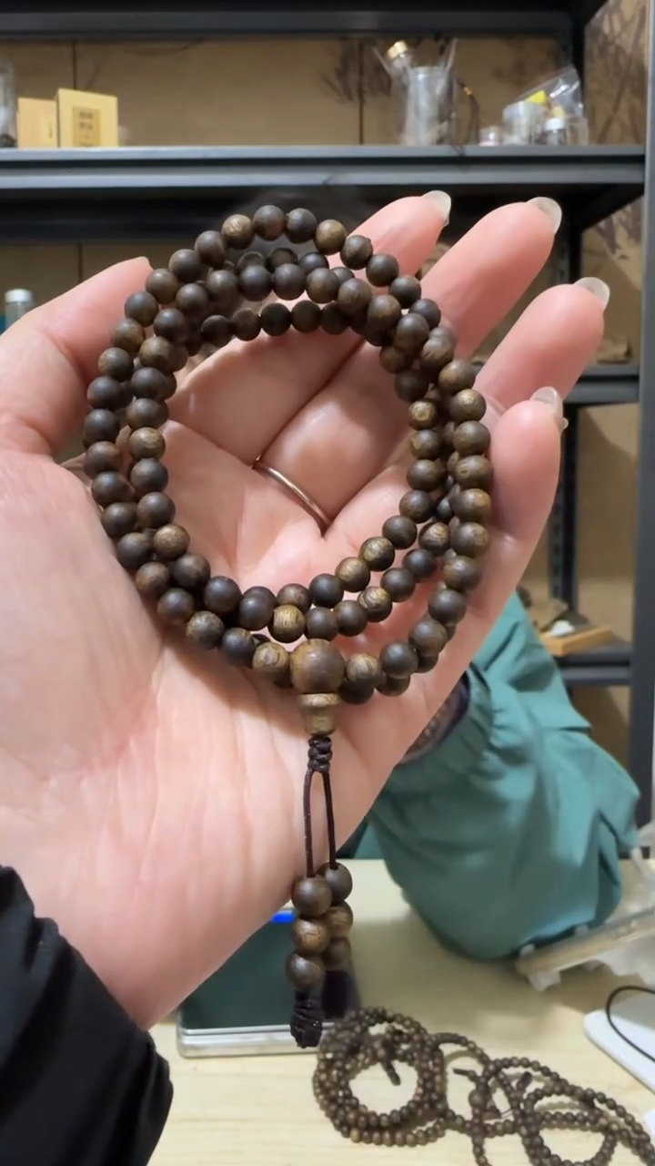 【闪购商品】沉香手串35号张勺子沉水浮圆珠多圈卡5 10克+