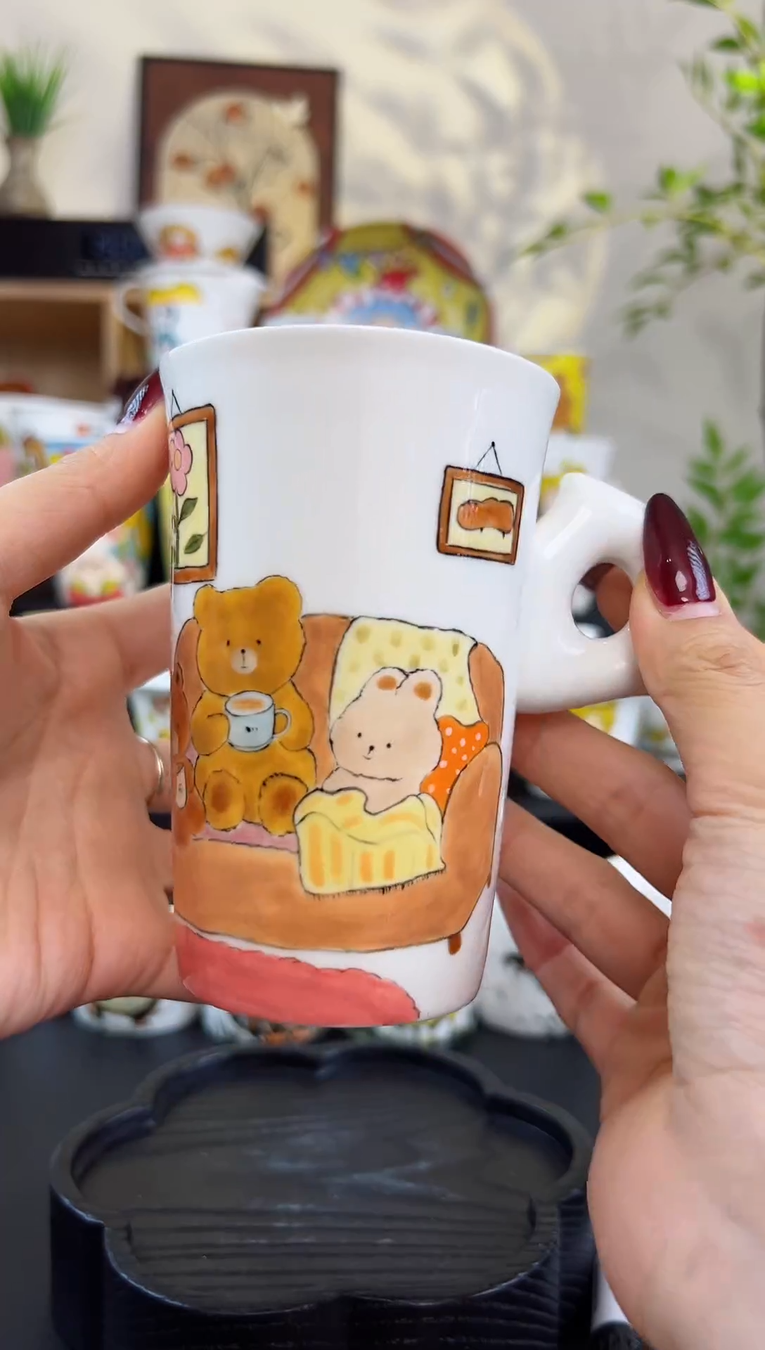 【闪购商品】摆件笙笙漫 手工手绘陶瓷杯杯