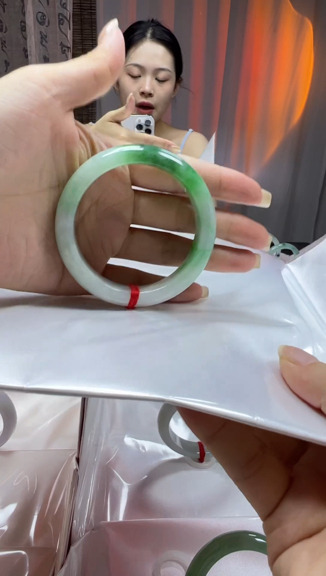 未镶嵌手镯翡翠55圈  正圈