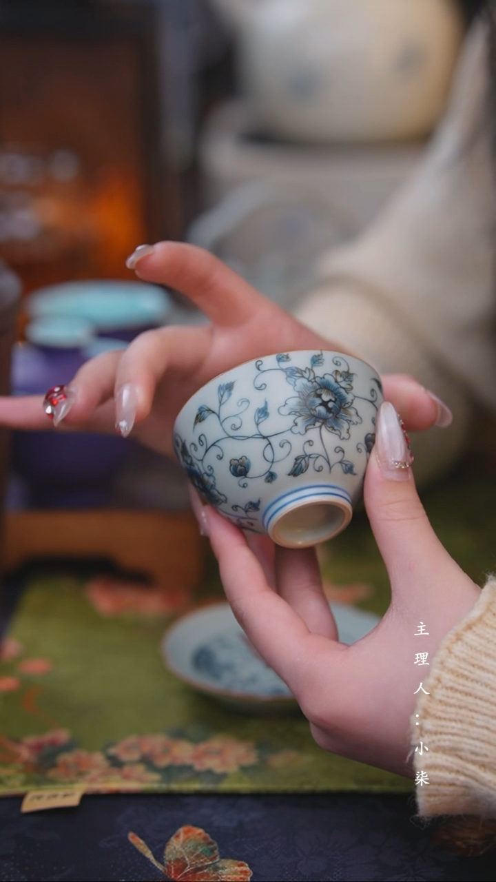 【闪购商品】【柒月】缠枝牡丹杯