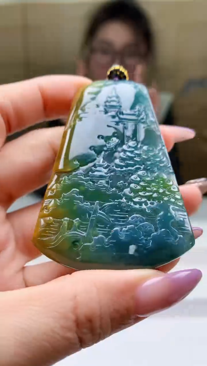 【闪购商品】定制翡翠未镶嵌5156ty-毛货挂件166