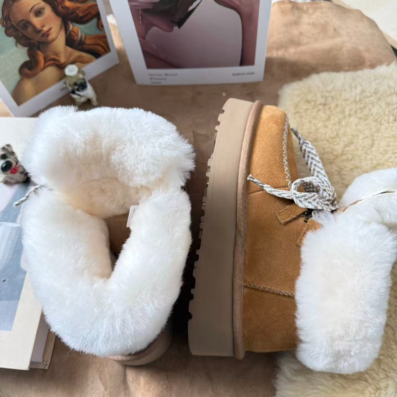厚底翻毛靴羊皮毛一体时尚桑坡雪地靴百搭加厚保暖秋冬新款增高