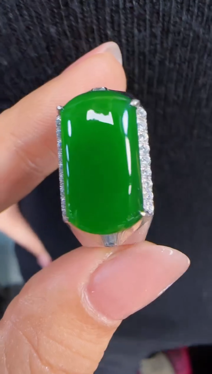 未镶嵌定制翡翠翡翠戒指86