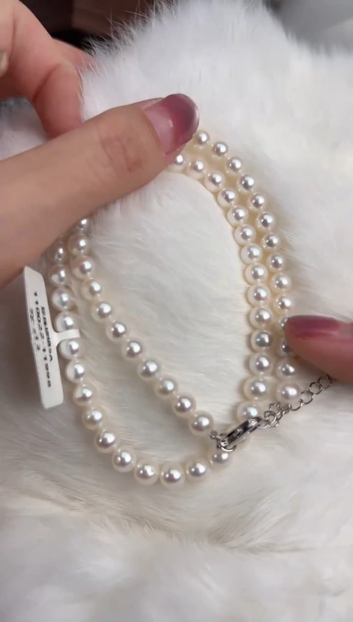 未镶嵌7淡水珍珠强光*珍珠项链5/6mm左右