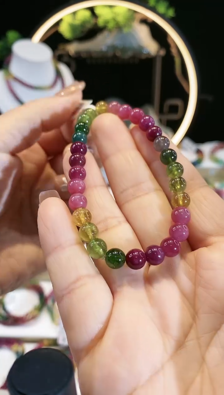 【闪购商品】碧玺手链未镶嵌 G2299素圈颜色微差