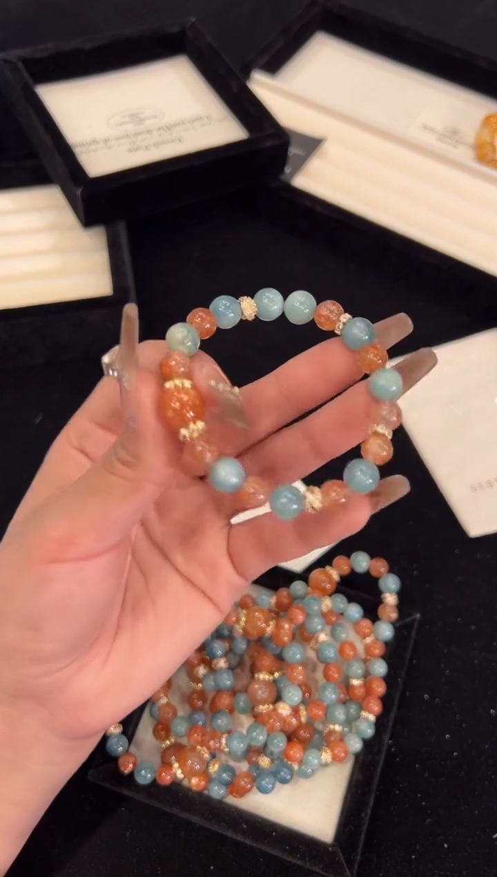 【闪购商品】水晶手链合金蓝绿晶手链x960