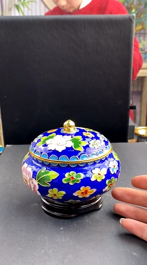 【闪购商品】非遗技艺 景泰蓝花丝罐宝蓝