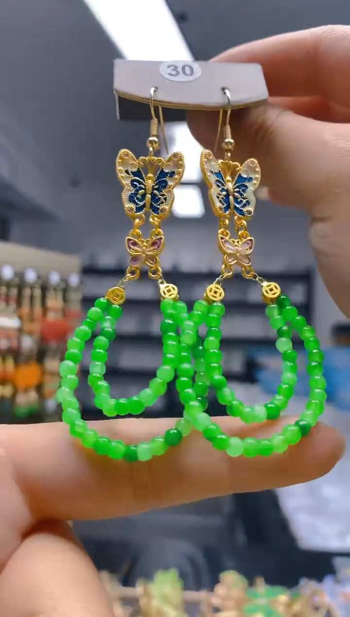 【闪购商品】翡翠耳饰合金088翡翠耳钩