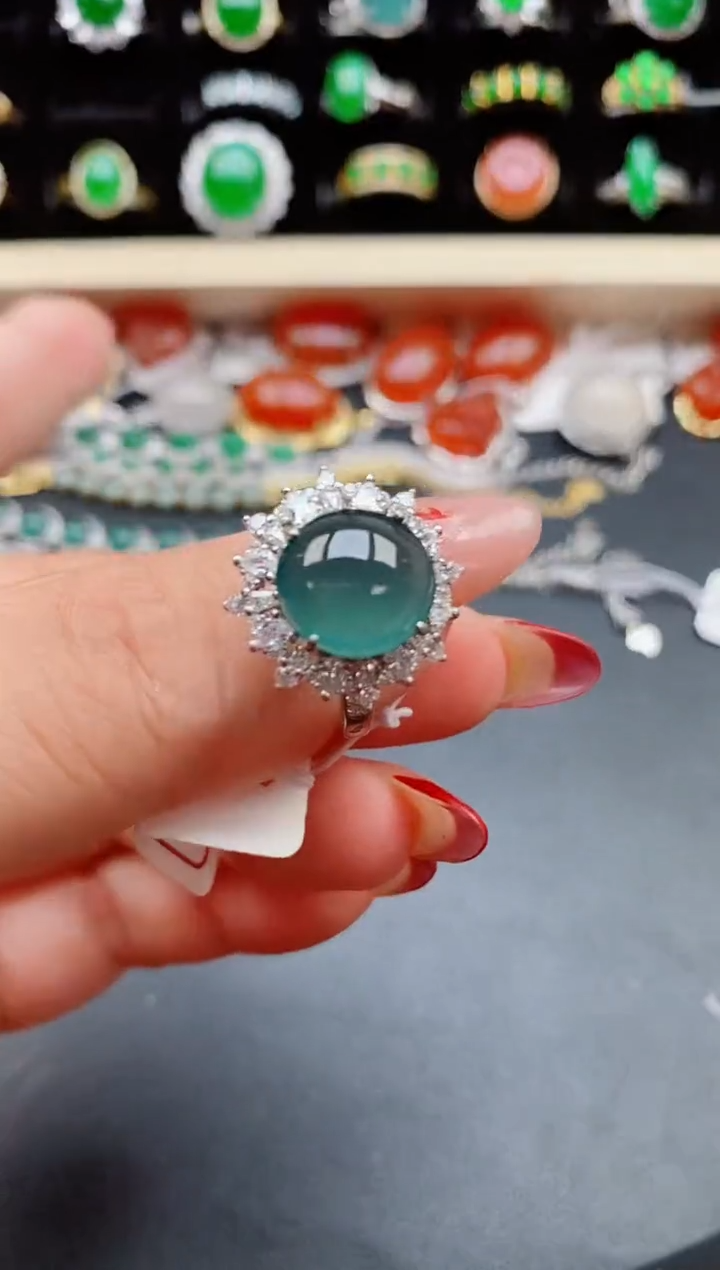 【闪购商品】翡翠戒指银S925镶嵌1321321