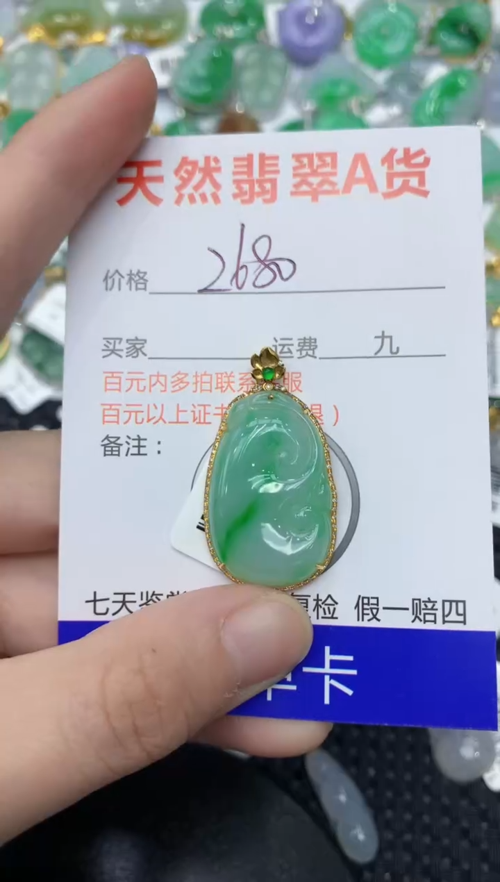【闪购商品】翡翠颈饰18K金镶嵌11111111111