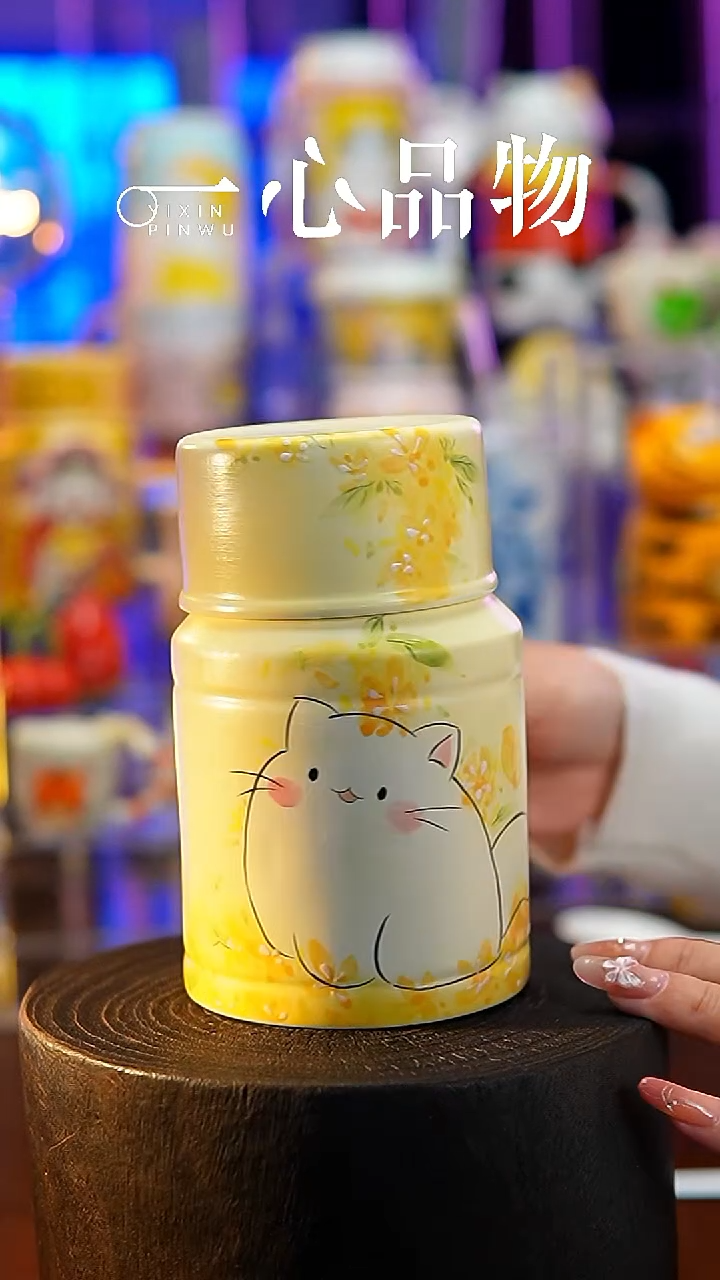 杯子瓷S019景德镇手工手绘杯子摆件