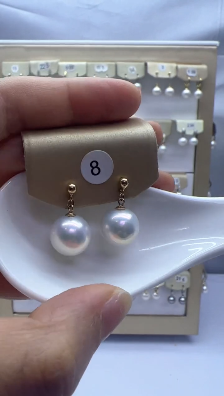 【闪购商品】淡水珍珠耳饰银S925镶嵌8