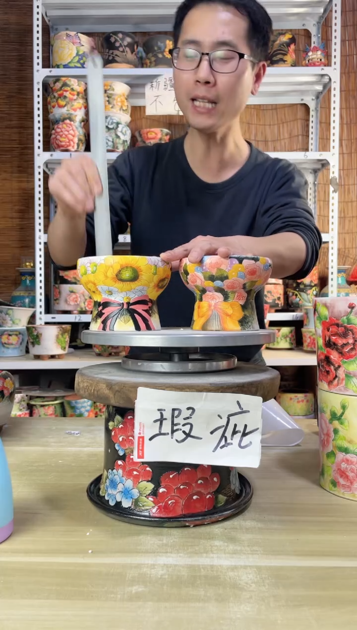 【闪购商品】摆件367陶花岛多肉陶瓷花盆罐——微瑕