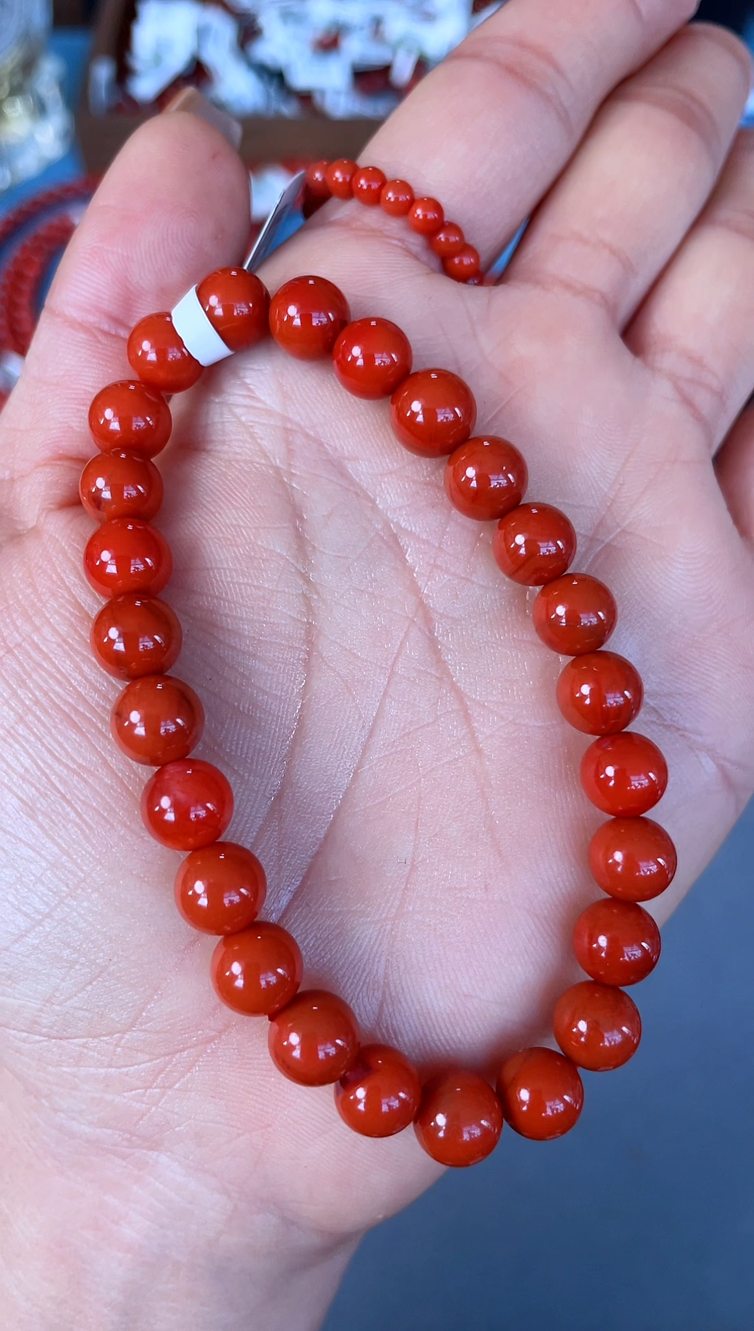 未镶嵌手串南红玛瑙N05凉山瓦西料柿子锦单圈多样性发其一