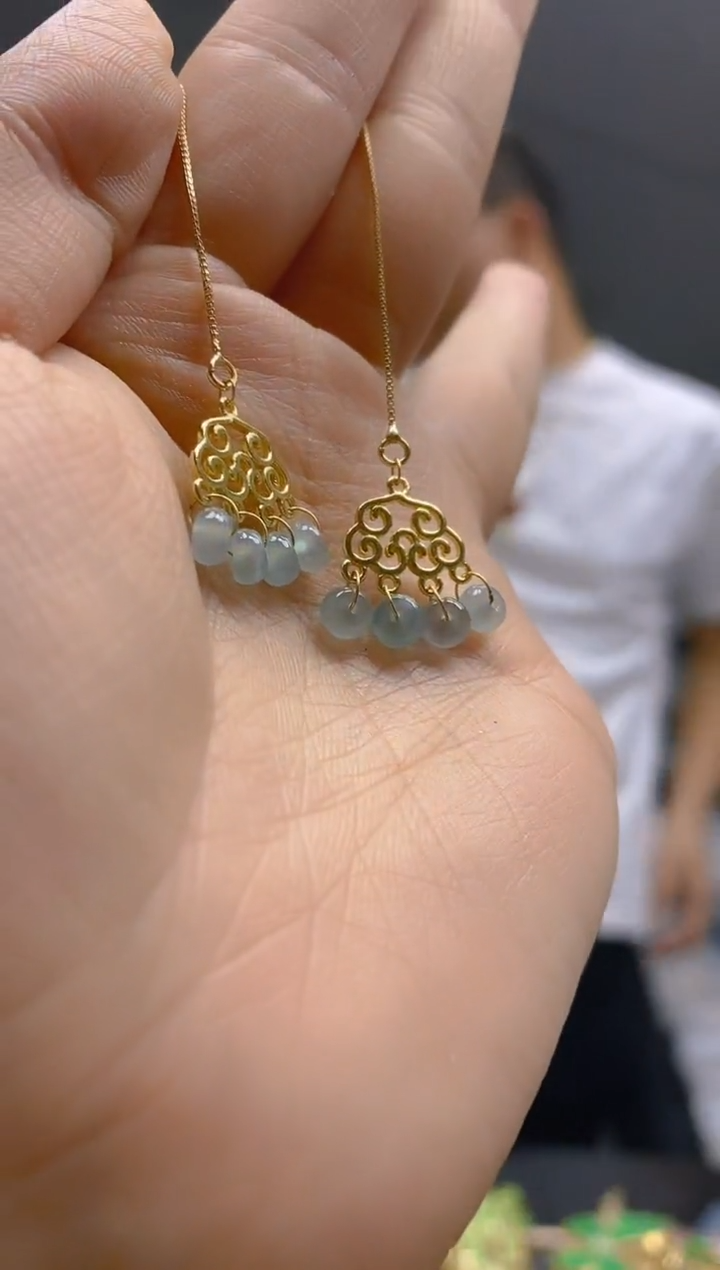 【闪购商品】翡翠耳饰合金0253翡翠耳线