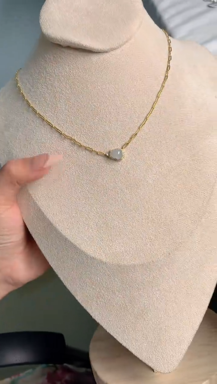 【闪购商品】翡翠项链银S925镶嵌1号