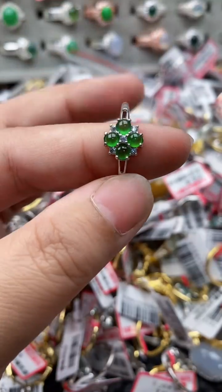 【闪购商品】翡翠戒指银S925镶嵌222222---10