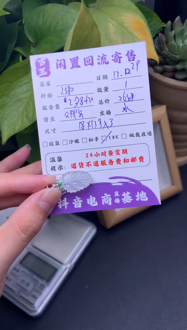 颈饰18K金镶嵌翡翠挂件