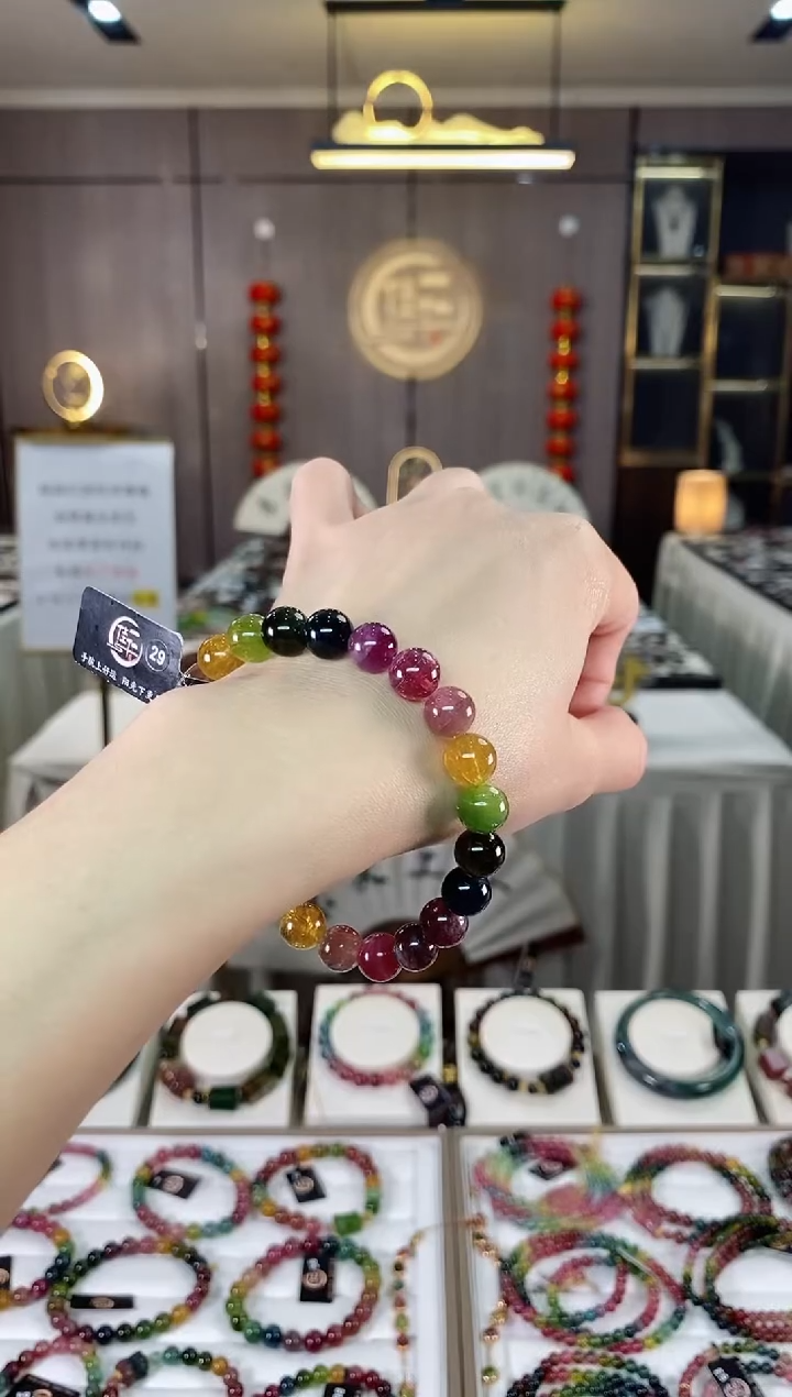 【闪购商品】碧玺单圈手串8mm+未镶嵌多样性发一条）hon