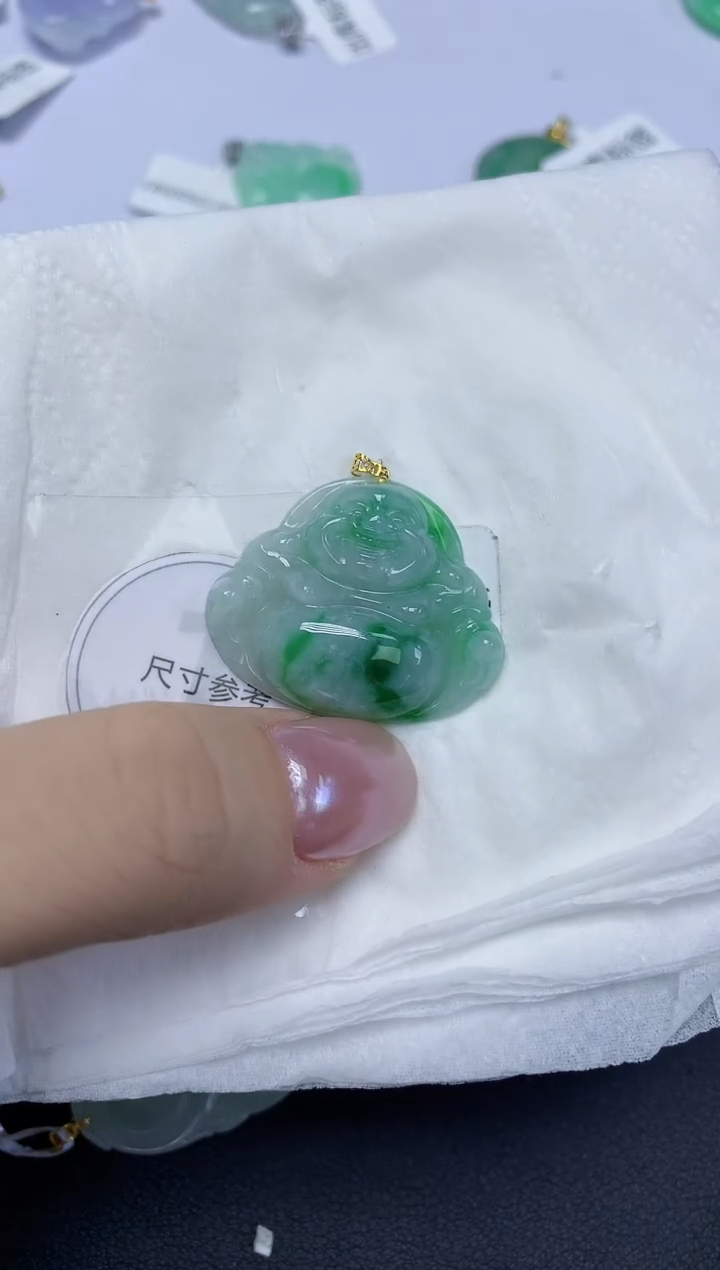 翡翠18K金镶嵌颈饰天然缅甸翡翠A货百元以上9元证书费自理