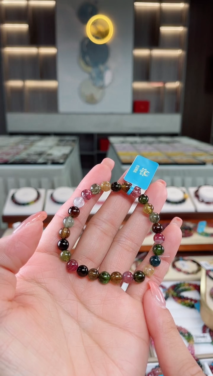 【闪购商品】碧玺单圈手串6.5mm+未镶嵌（多样性发一条）T