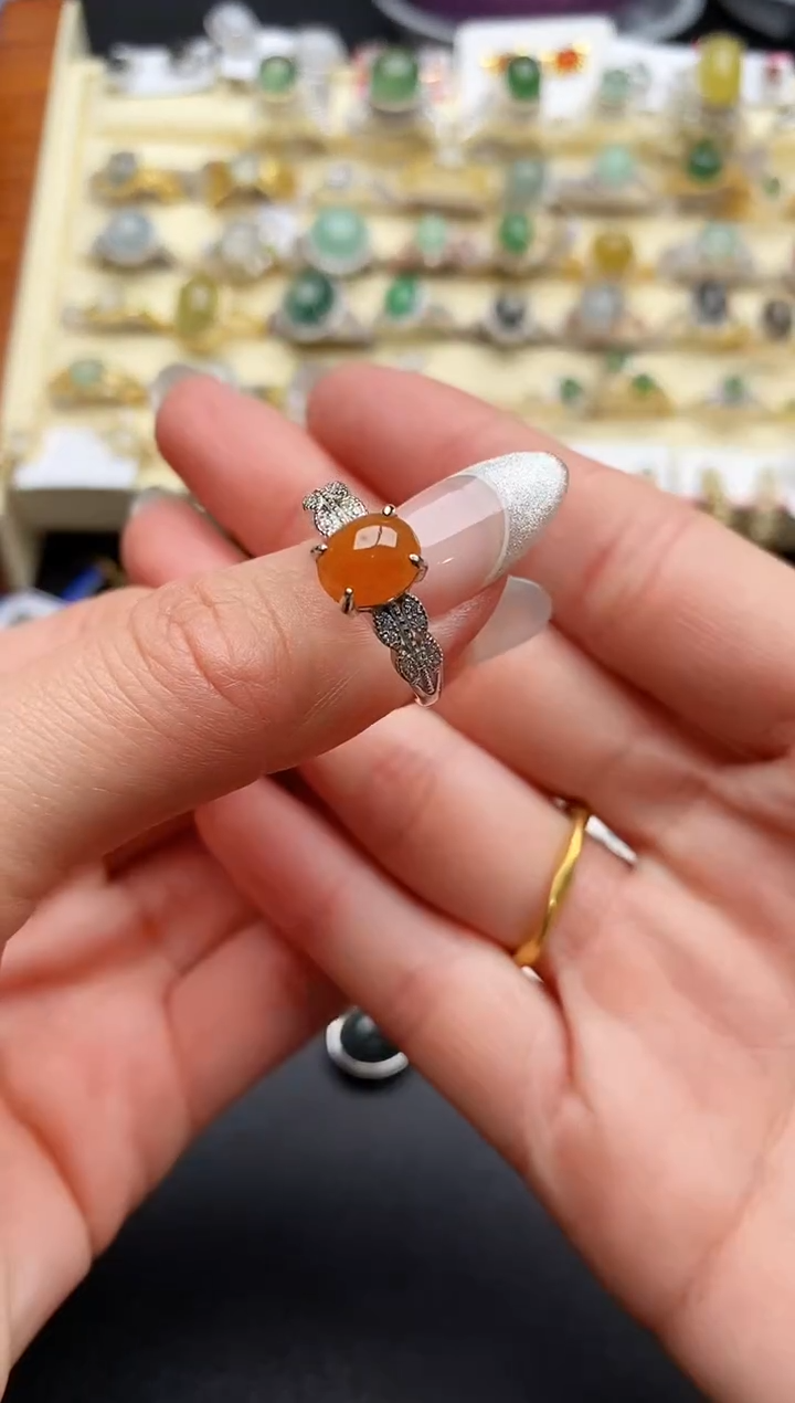 【闪购商品】翡翠戒指银S925镶嵌77777777+6