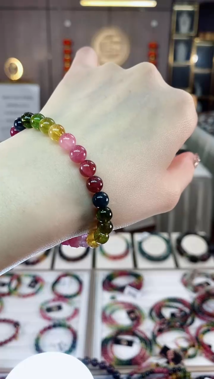 【闪购商品】单圈手串6mm+未镶嵌碧玺一物一证dan多样性发货一条