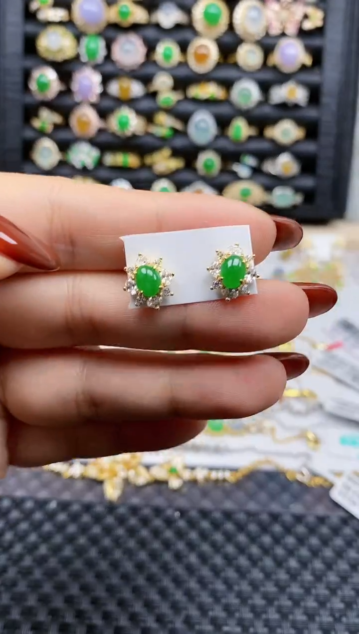 银S925镶嵌戒指翡翠38