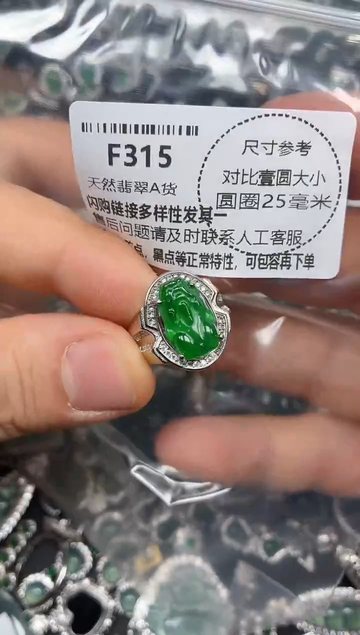 颈饰未镶嵌翡翠F315戒指