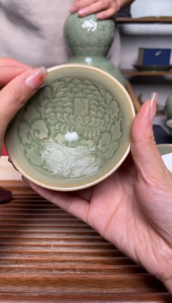 【闪购商品】其他129橄榄绿大观斗笠盏 微瑕福利