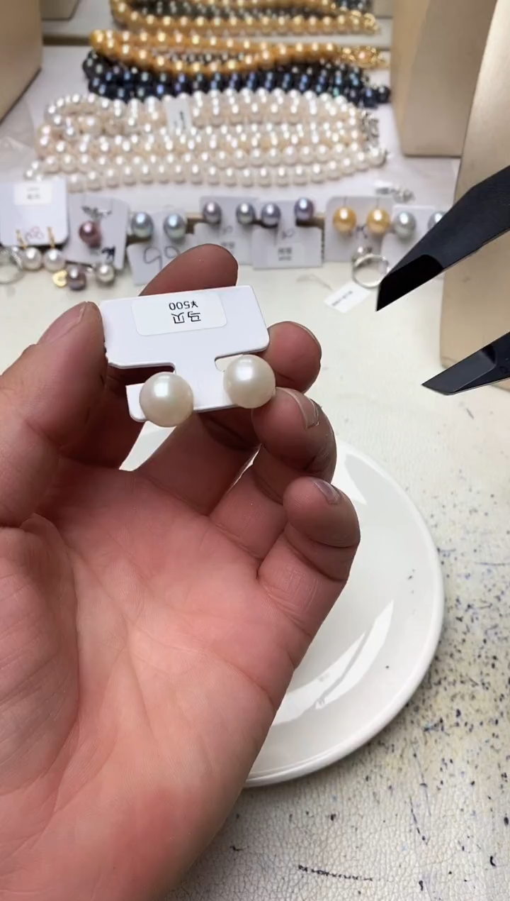 淡水珍珠银S925镶嵌颈饰1