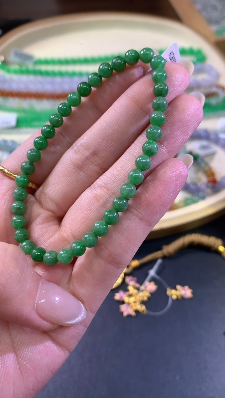 未镶嵌手串翡翠A461|多样性发其一|880