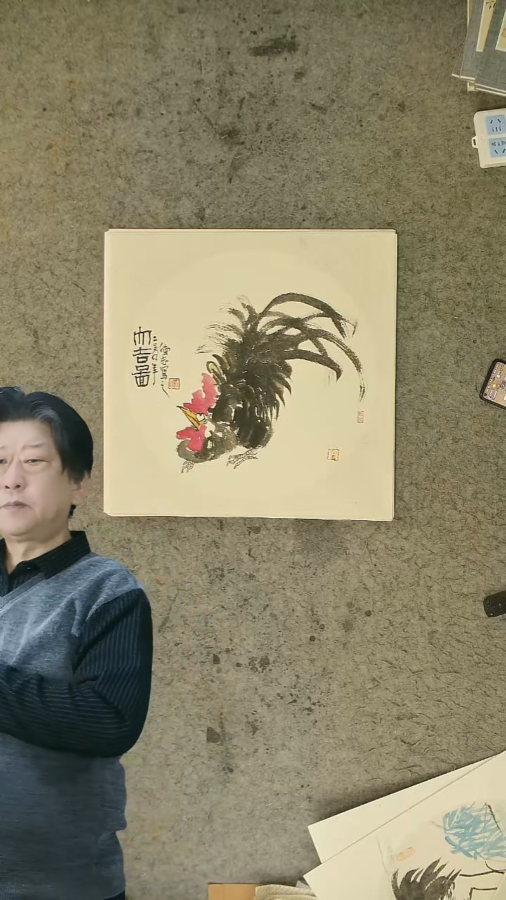 国画温德志老师 国画 禅意小品  50*50cm  卡纸